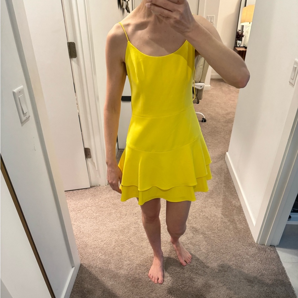 Alice + Olivia Vibrant Yellow Mini Dress